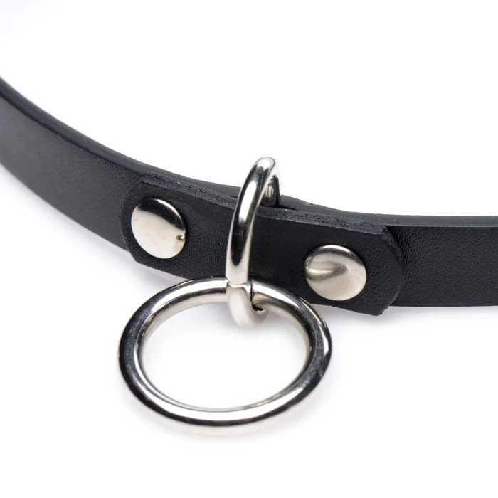 Master Series Male Sex Toys | Collared Vixen Silver Ring Slim Choker
