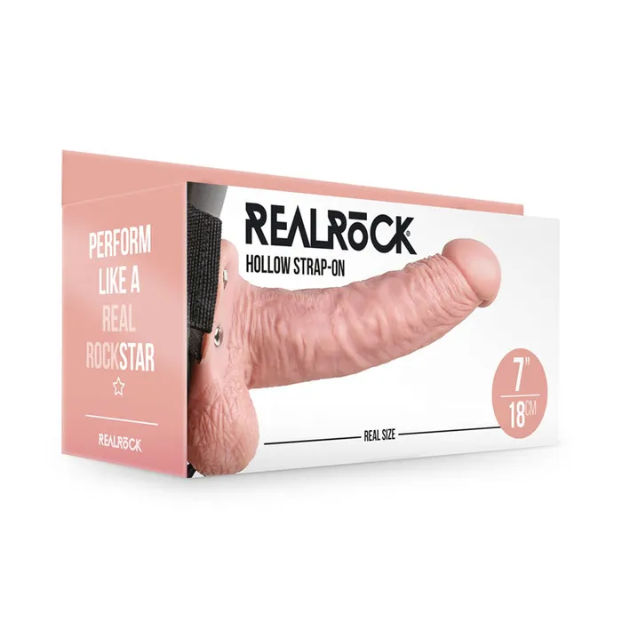 REALROCK Hollow Strapon with Balls 18 cm Flesh Shots Toys Female Sex Toys
