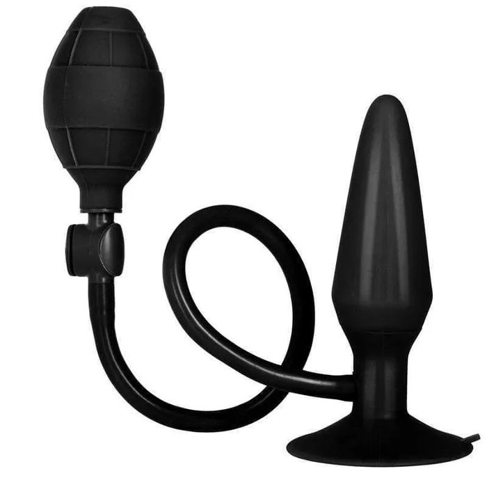 Anal California Exotic Black Silicone Inflatable Medium Anal Plug
