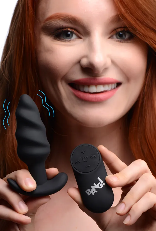 Male Sex Toys | XR Brands Bang 21x Silicone Swirl Plug With Remote Male Sex Toys | XR Brands Bang 21x Silicone Swirl Plug With Remote