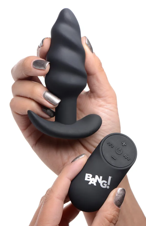 Male Sex Toys | XR Brands Bang 21x Silicone Swirl Plug With Remote Male Sex Toys | XR Brands Bang 21x Silicone Swirl Plug With Remote