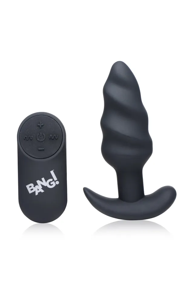 Male Sex Toys | XR Brands Bang 21x Silicone Swirl Plug With Remote Male Sex Toys | XR Brands Bang 21x Silicone Swirl Plug With Remote
