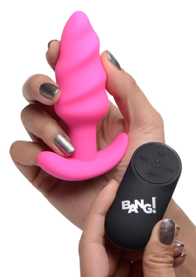 Male Sex Toys | XR Brands Bang 21x Silicone Swirl Plug With Remote Male Sex Toys | XR Brands Bang 21x Silicone Swirl Plug With Remote