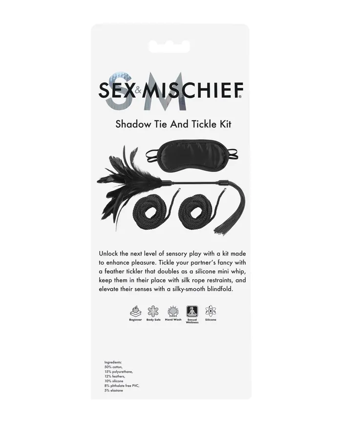 Anal | Sex and Mischief Sex & Mischief Shadow Tie & Tickle Kit - Black