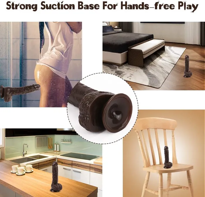 Anal Sorlove Best 7 Inch Brown Lifelike Glans Veins Testicles Dildo For Beginners