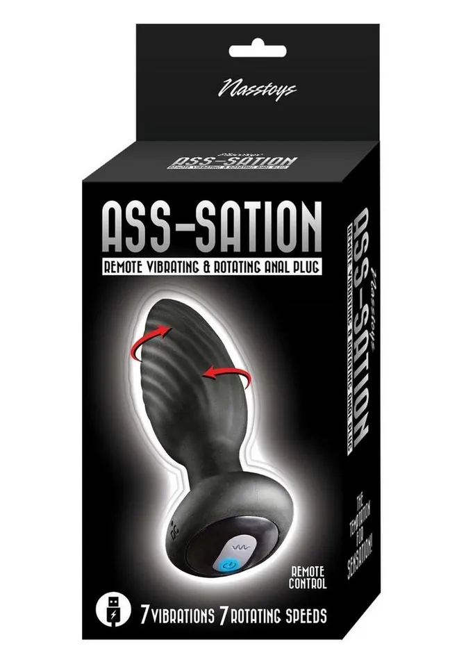 AssSation Male Sex Toys AssSation Remote Vibrating and Rotating Rechargeable Silicone Anal Plug