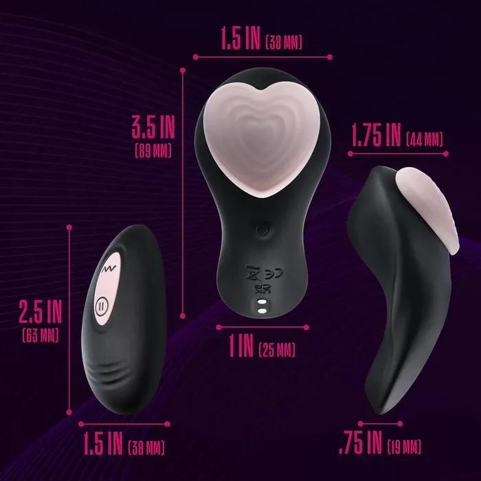 Blush Novelties Female Sex Toys Temptasia Heartbeat Panty Vibe with Remote