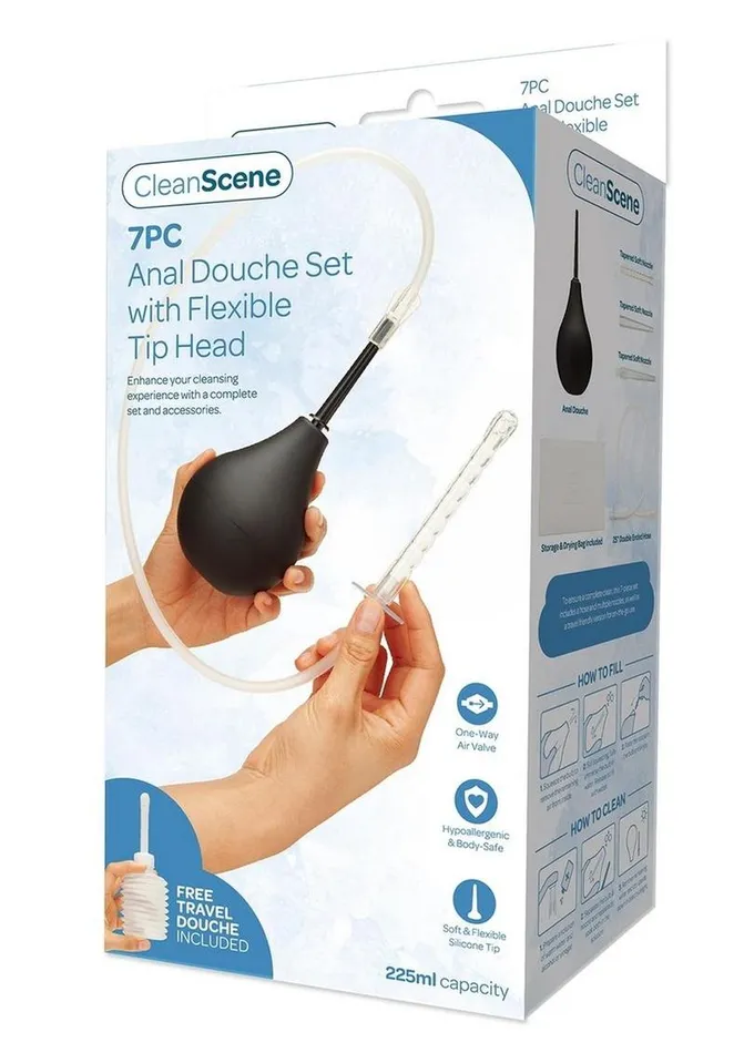 Cleanscene Anal Douche Set with Flexible Tip Head CleanScene Male Sex Toys
