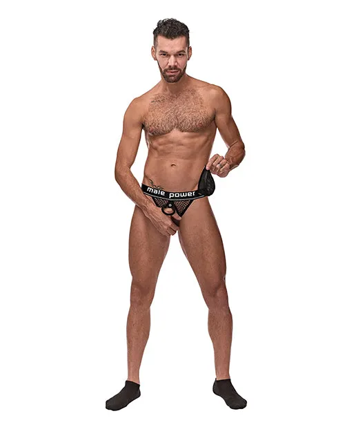 Comme Ci Comme Ca Male Sex Toys Male Power Fishnet Cock Ring Jock Black LXL