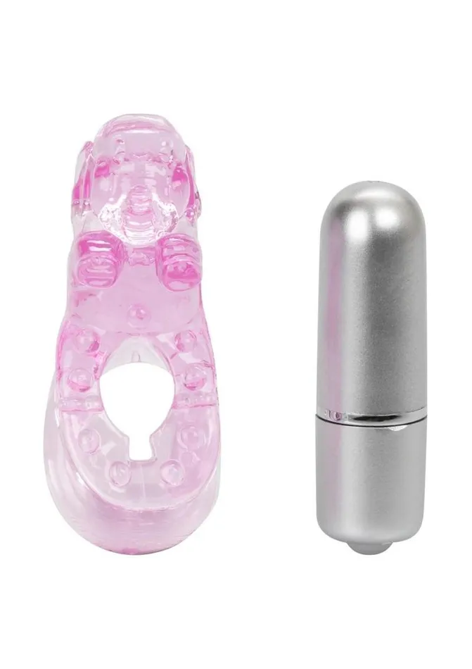 Couples Enhancers Lovers Delight Ele Vibrating Cock Ring with Clitoral Stimulation Couples