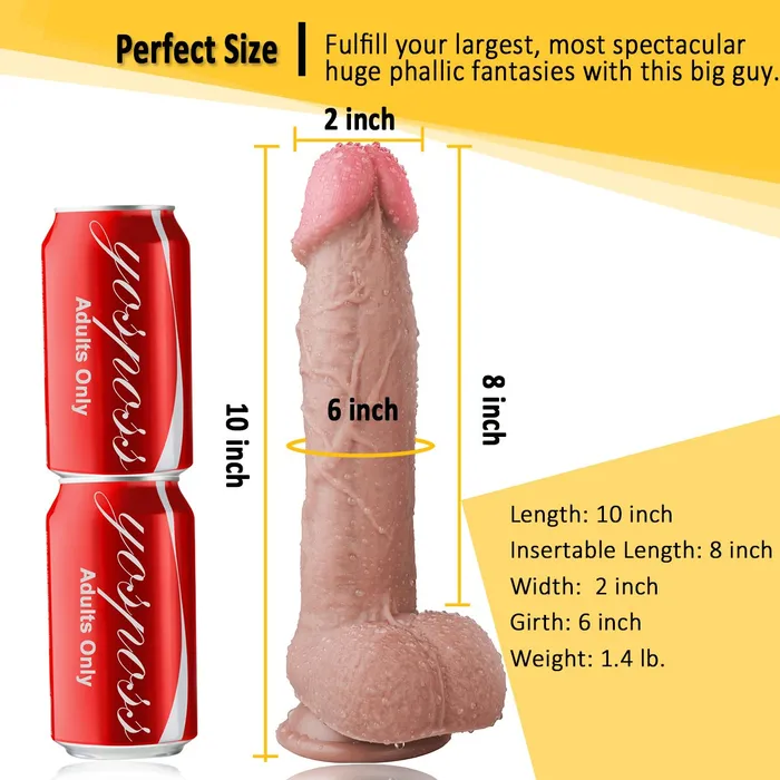 Dildos Sorlove 10 Inch big Waterproof DualDensity Textured Realistic Silicone Dildo