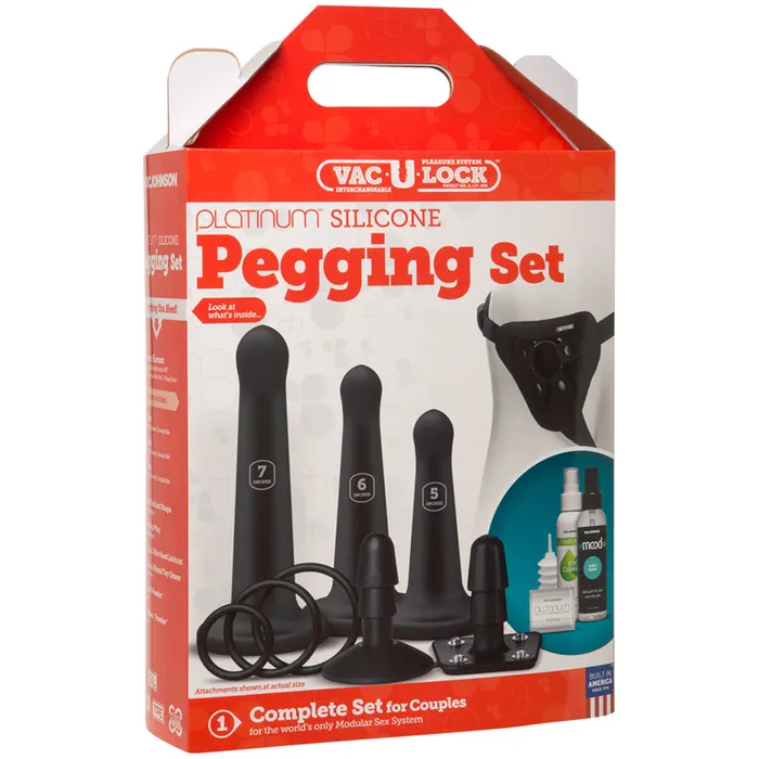 Doc Johnson Dildos VacULock Silicone Pegging Set
