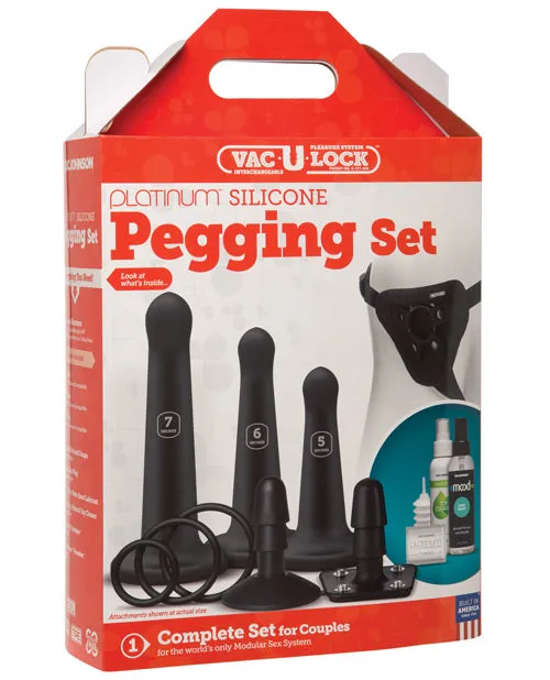 Doc Johnson Dildos VacULock Silicone Pegging Set