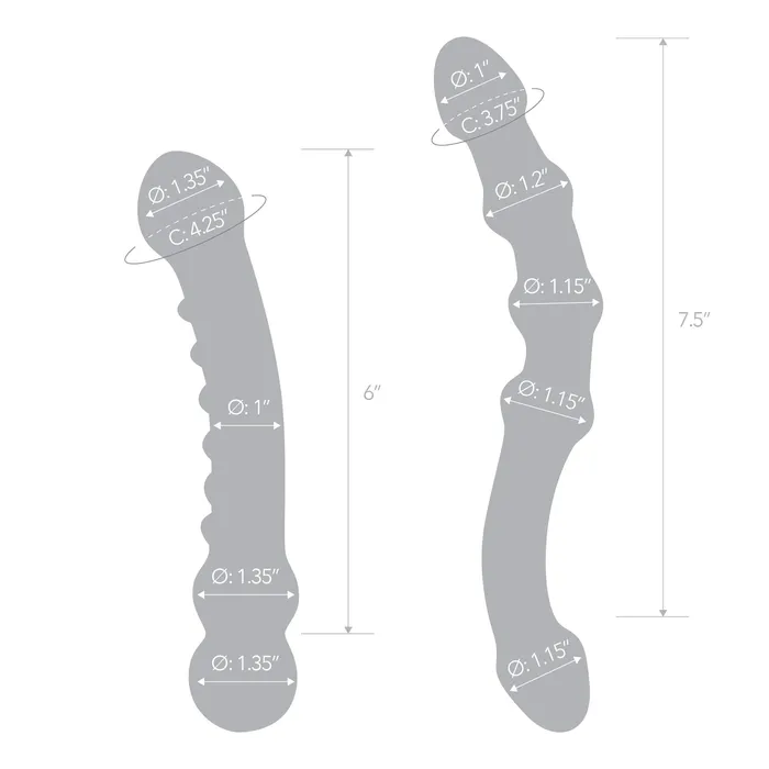Electric Eel INC Glas 2 Pc Double Pleasure Glass Dildo Set Dildos