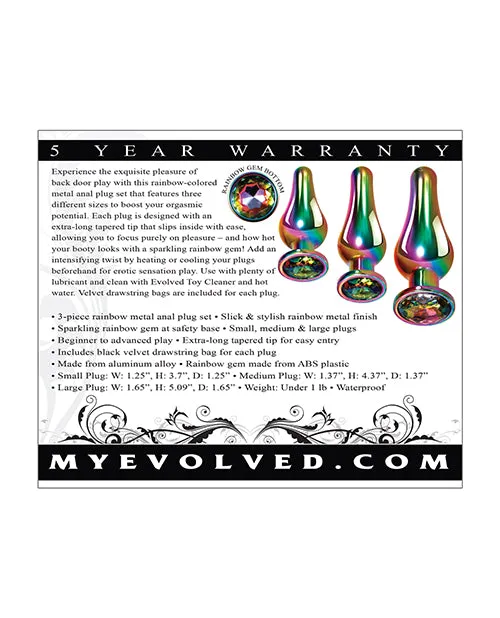Evolved Novelties INC Anal Evolved Rainbow Metal Plug Set