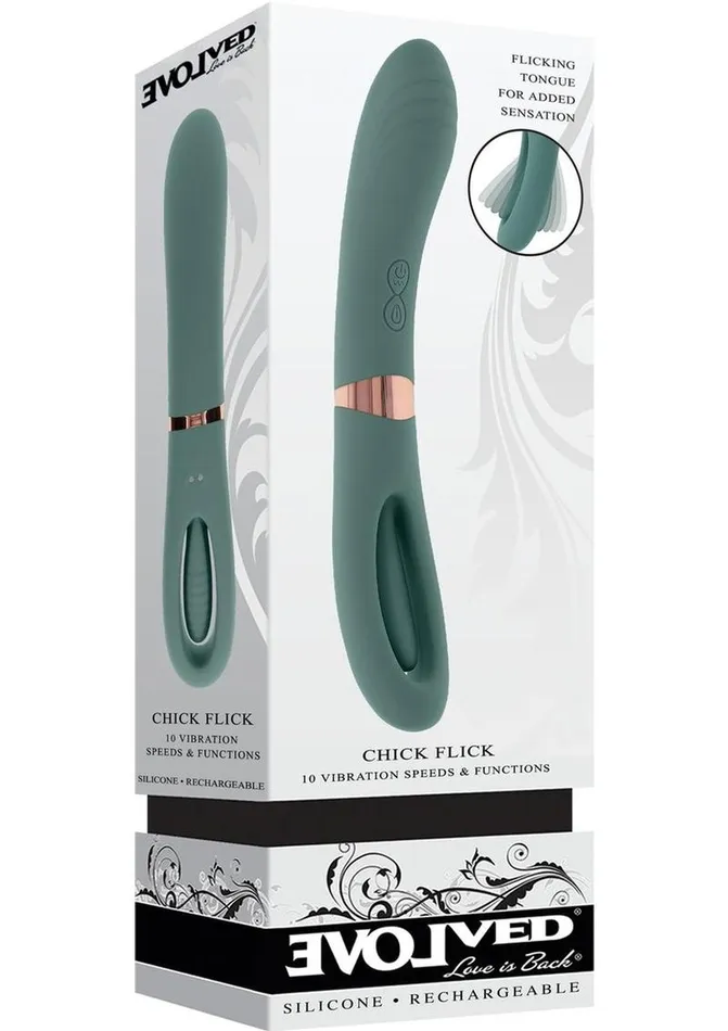 Female Sex Toys Evolved Chick Flick Rechargeable Silicone Dual Vibrator