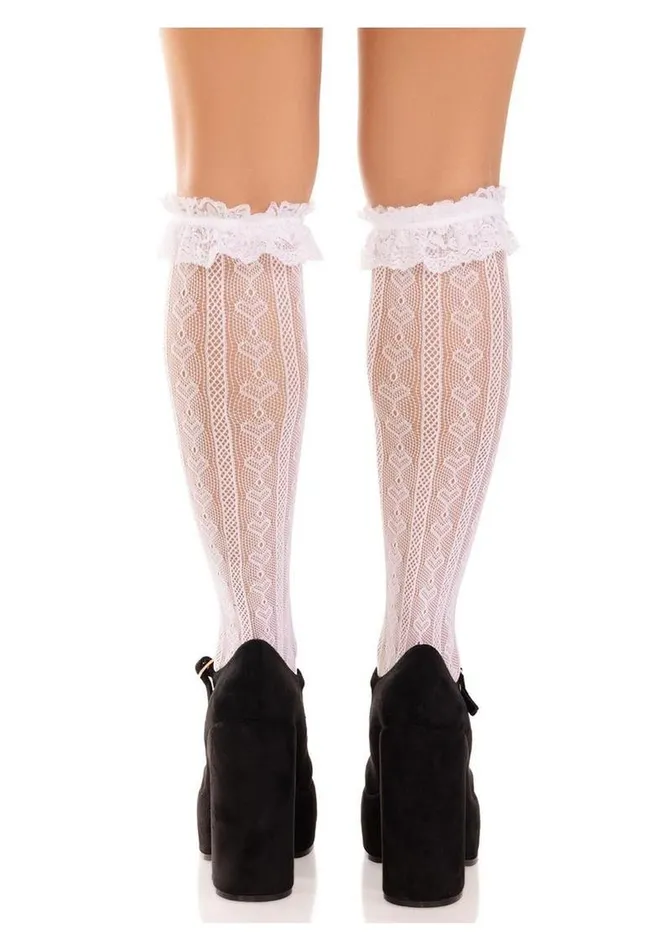 Female Sex Toys Leg Avenue Leg Avenue Sweetheart Knit Knee Highs with Lace Ruffle Cuff Female Sex Toys Leg Avenue Leg Avenue Sweetheart Knit Knee Highs with Lace Ruffle Cuff