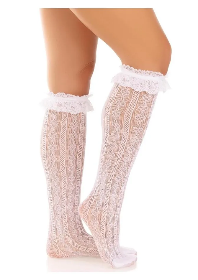 Female Sex Toys Leg Avenue Leg Avenue Sweetheart Knit Knee Highs with Lace Ruffle Cuff Female Sex Toys Leg Avenue Leg Avenue Sweetheart Knit Knee Highs with Lace Ruffle Cuff
