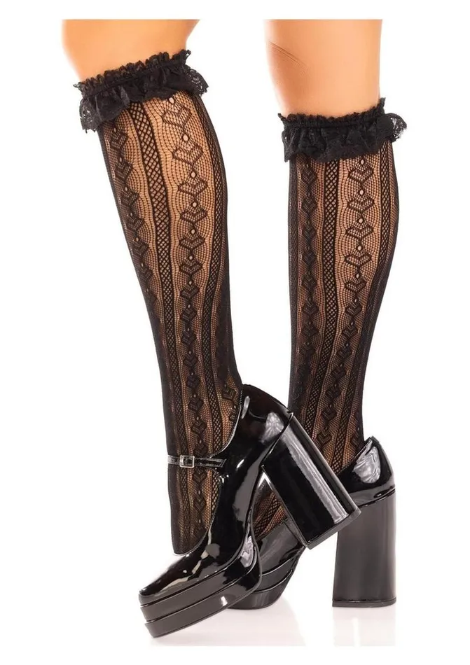 Female Sex Toys Leg Avenue Leg Avenue Sweetheart Knit Knee Highs with Lace Ruffle Cuff Female Sex Toys Leg Avenue Leg Avenue Sweetheart Knit Knee Highs with Lace Ruffle Cuff
