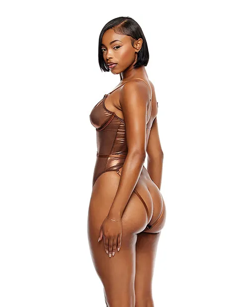Forplay INC Female Sex Toys Liquid Metal Metallic Mesh Teddy Copper XL