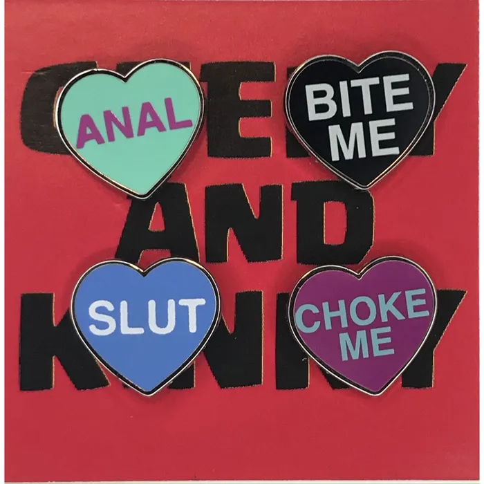 Geeky Kinky Anal Geeky Kinky Heart Pin 4pk