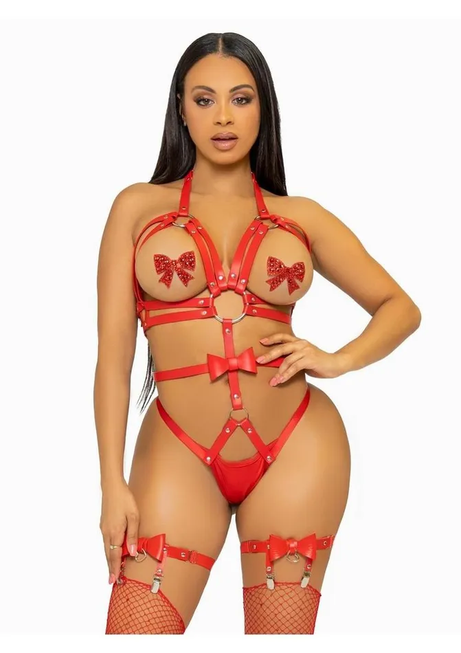 Leg Avenue Female Sex Toys Leg Avenue Convertible Vegan Leather ORing Studded Harness Teddy with PantyStraps and Bow Leg Avenue Female Sex Toys Leg Avenue Convertible Vegan Leather ORing Studded Harness Teddy with PantyStraps and Bow