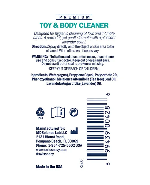 MD Science Lab Vibrators Swiss Navy Toy Body Cleaner 1 oz