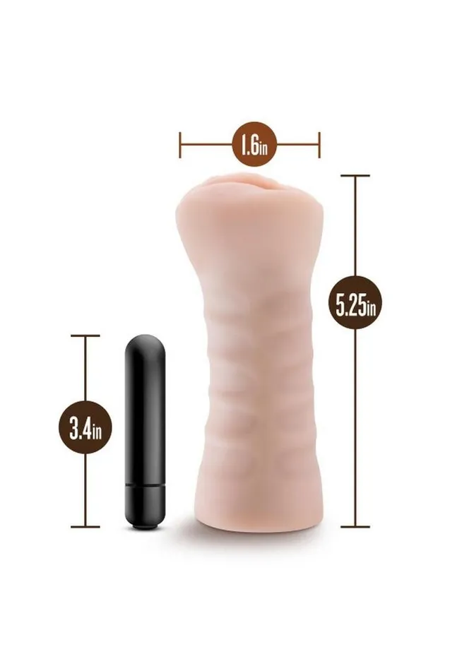 M for Men Male Sex Toys M For Men Ashley Vibrating Masturbator with Bullet Pussy