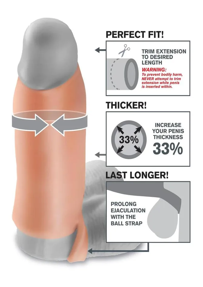 Male Sex Toys Fantasy XTensions Fantasy XTensions Real Feel Enhancer XL Girth Enhancement Sleeve