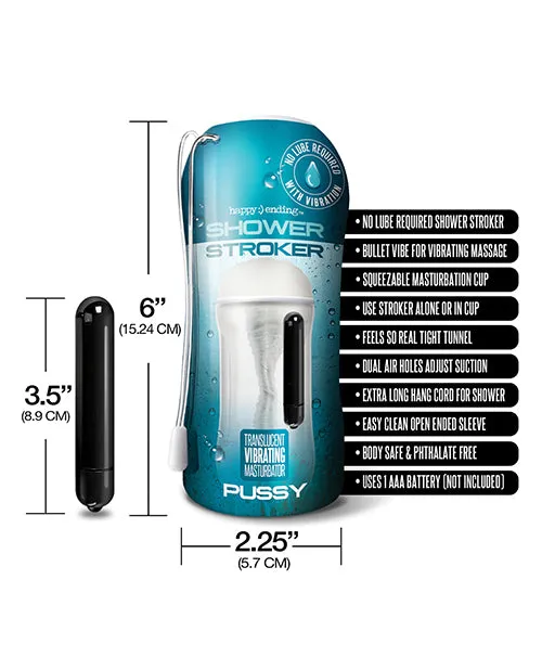 Male Sex Toys Global Novelties LLC Shower Stroker Vibrating Pussy Clear