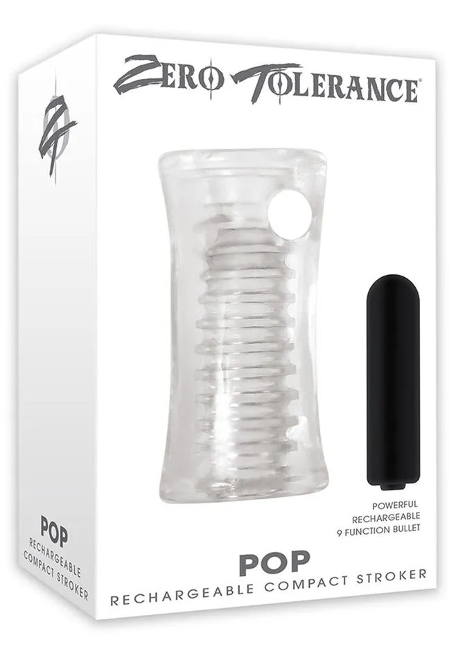 Male Sex Toys Zero Tolerance Zero Tolerance Pop Compact Textured Stroker with Rechargeable Bullet and DVD Download