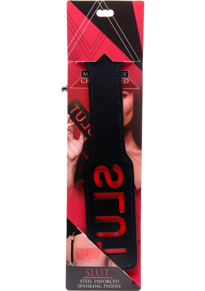 Master Series Crimson Tied Slut Steel Enforced Spanking Paddle Master Series Crimson Tied Male Sex Toys