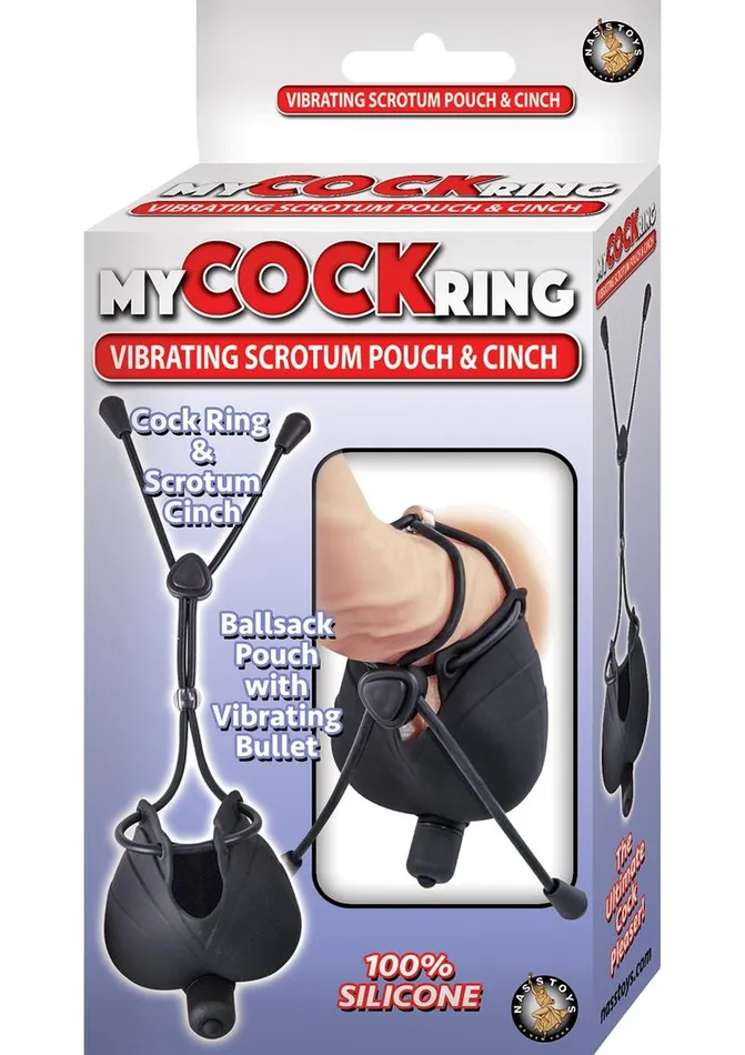 My Cock Ring Vibrating Scrotum Pouch and Cinch Silicone Cock Ring My Cockring Male Sex Toys