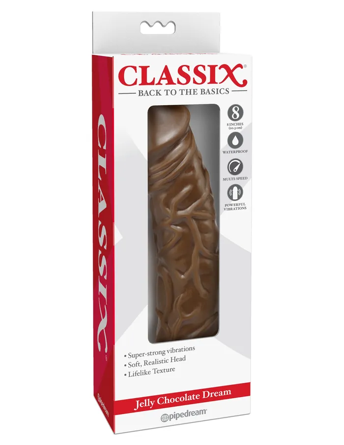 Pipedream Vibrators Clasix Jelly Chocolate Dream Big Vein Multispeed Vibrator