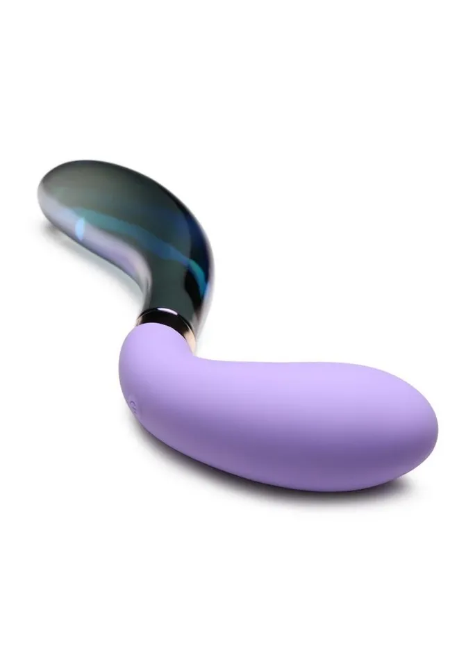 Prisms Dildos Prisms VibraGlass 10x Pari Duel End Wavy Rechargeable SiliconeGlass Vibrating Dildo