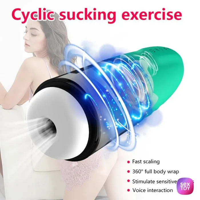 Rotation Suction Male Masturbators Real Person Voice Rechargeable ADLTOYFUN Dildos