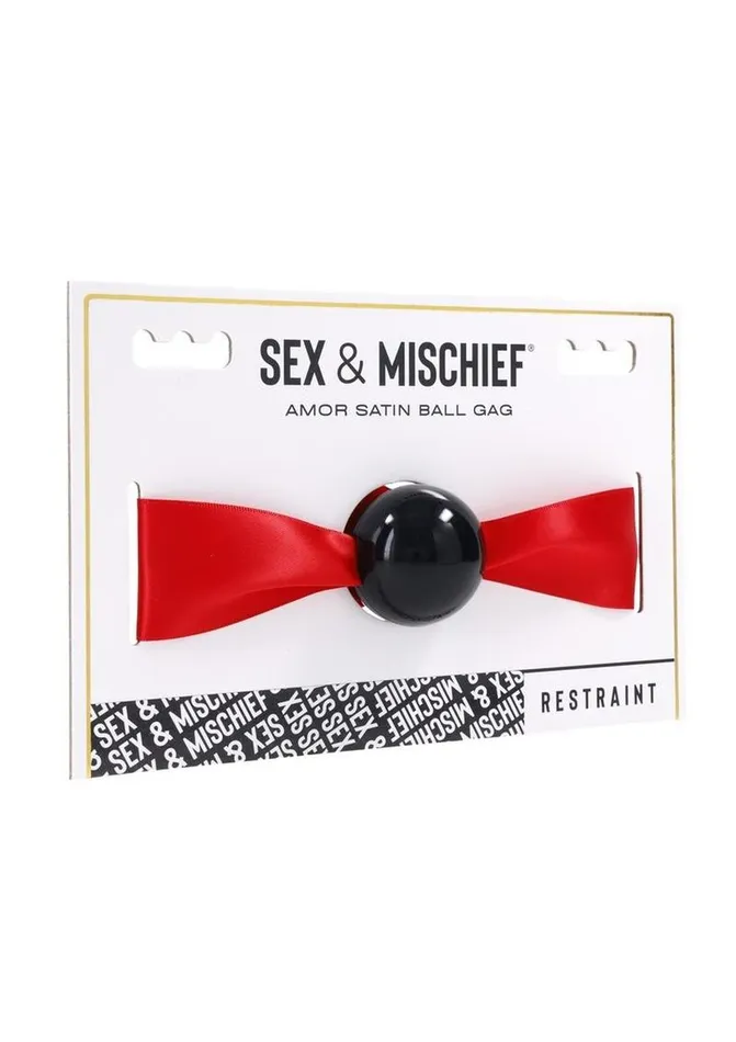 Sex and Mischief Amor Satin Ball Gag Sex and Mischief Male Sex Toys