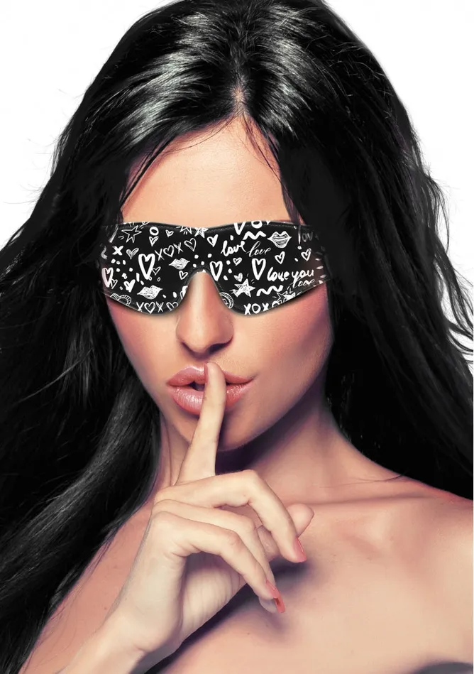 Shots America Printed Eye Mask Love Street Art Fasion Black Anal
