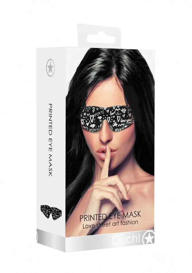 Shots America Printed Eye Mask Love Street Art Fasion Black Anal