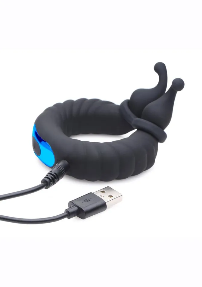 Trinity Men Male Sex Toys Trinity Men 10x Cock Cobra Dual Stimulating Rechargeable Silicone Cock Ring