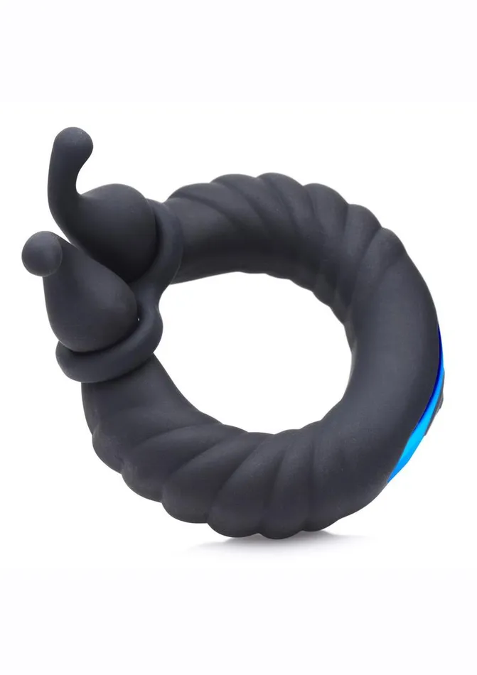 Trinity Men Male Sex Toys Trinity Men 10x Cock Cobra Dual Stimulating Rechargeable Silicone Cock Ring