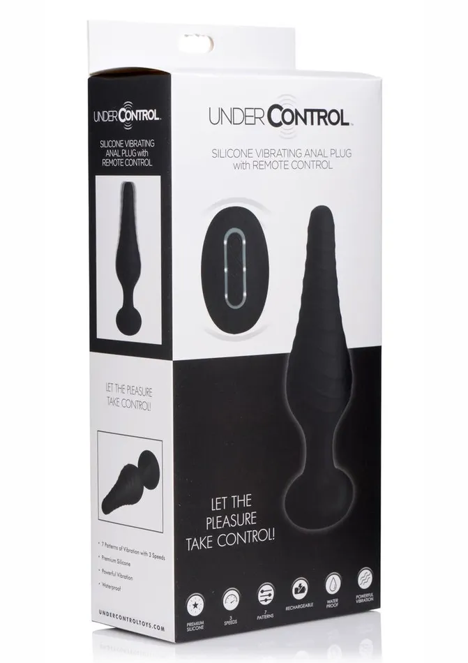 Under Control Male Sex Toys Under Control Rechargeable Silicone Vibrating Anal Plug with Remote Control