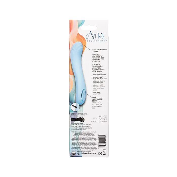 Vibrators Azure Collection Contoured G Vibrator Blue California Exotic Novelties