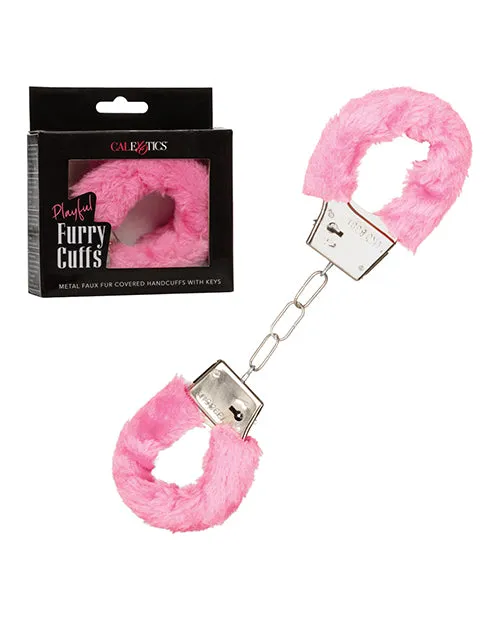 Vibrators Playful Furry Cuffs Pink California Exotic Novelties