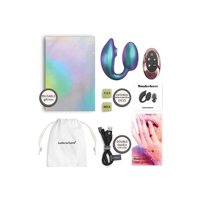 Wonderlover Dual Stimulator Iridescent Turquoise Lovely Planet Female Sex Toys