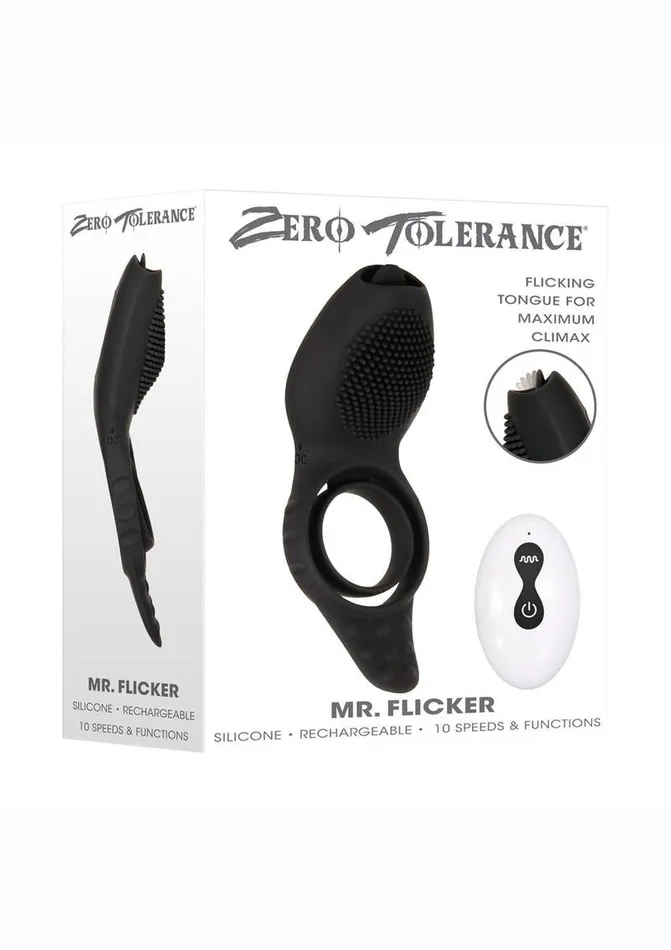 Zero Tolerance Male Sex Toys Mr Flicker Rechargeable Silicone Cock Ring